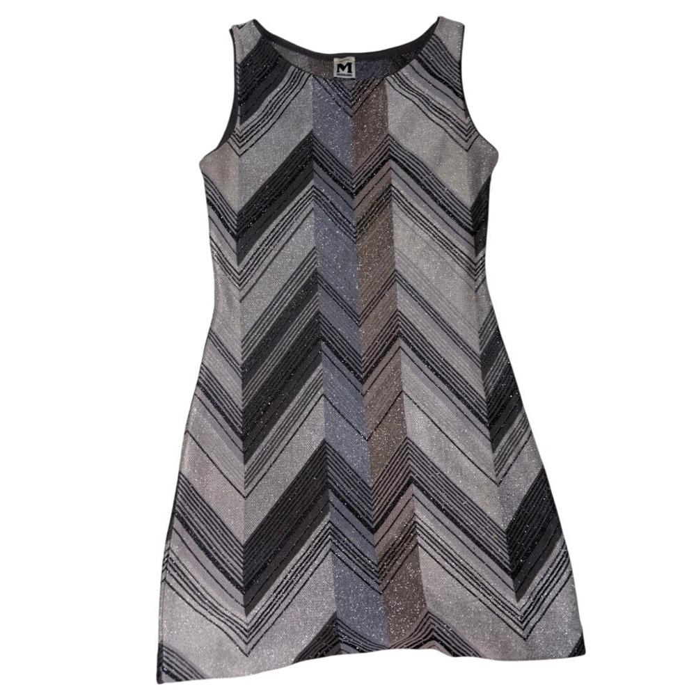 Missoni Zigzag Chevron Sparkle Knit Sleeveless 4Sheath Dress
